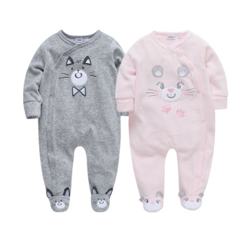 2021 Spring Baby Clothes Winter Baby Velvet Rompers Boy Clothes Cartoon Animal 3D Romper Jumpsuit Warm Newborn Infant Clothing
