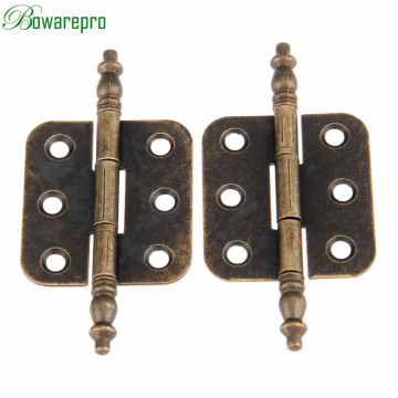 bowarepro 70*35mm Antique Bronze Crown Head Hinge 6 Holes Jewelry Gift Box Decorative Hinge for Cabinet Furniture Accessories *2