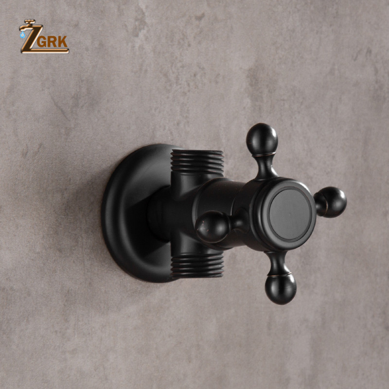 ZGRK Black Oil Rubbed Bronze 1/2"male Brass Bathroom Angle Stop Valve Gold Finish Filling Valves