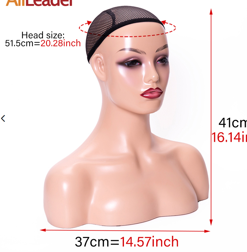 Alileader 3 Colors Skin Mannequin Head With Shoulders For Wigs Hat Glasses Jewelry Display Female Mannequin Head For Wig Display