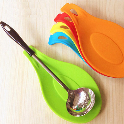 Silicone Heat Resistant Spoon Rest Utensil Spatula Pot Holder Tool Pince Kitchen Cuisine Gadgets