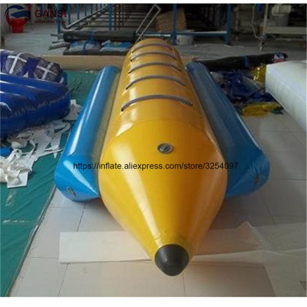 Hot sale 8 persons inflatable flying banana boat floating flying fish boat water equipment one tube inflatable water towable