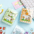 Cute Girls Mini Transparent Loose-leaf Notebook 3 Hole Binder Ring Coil Hand Book Diary Shell Card Holder Korean Stationery