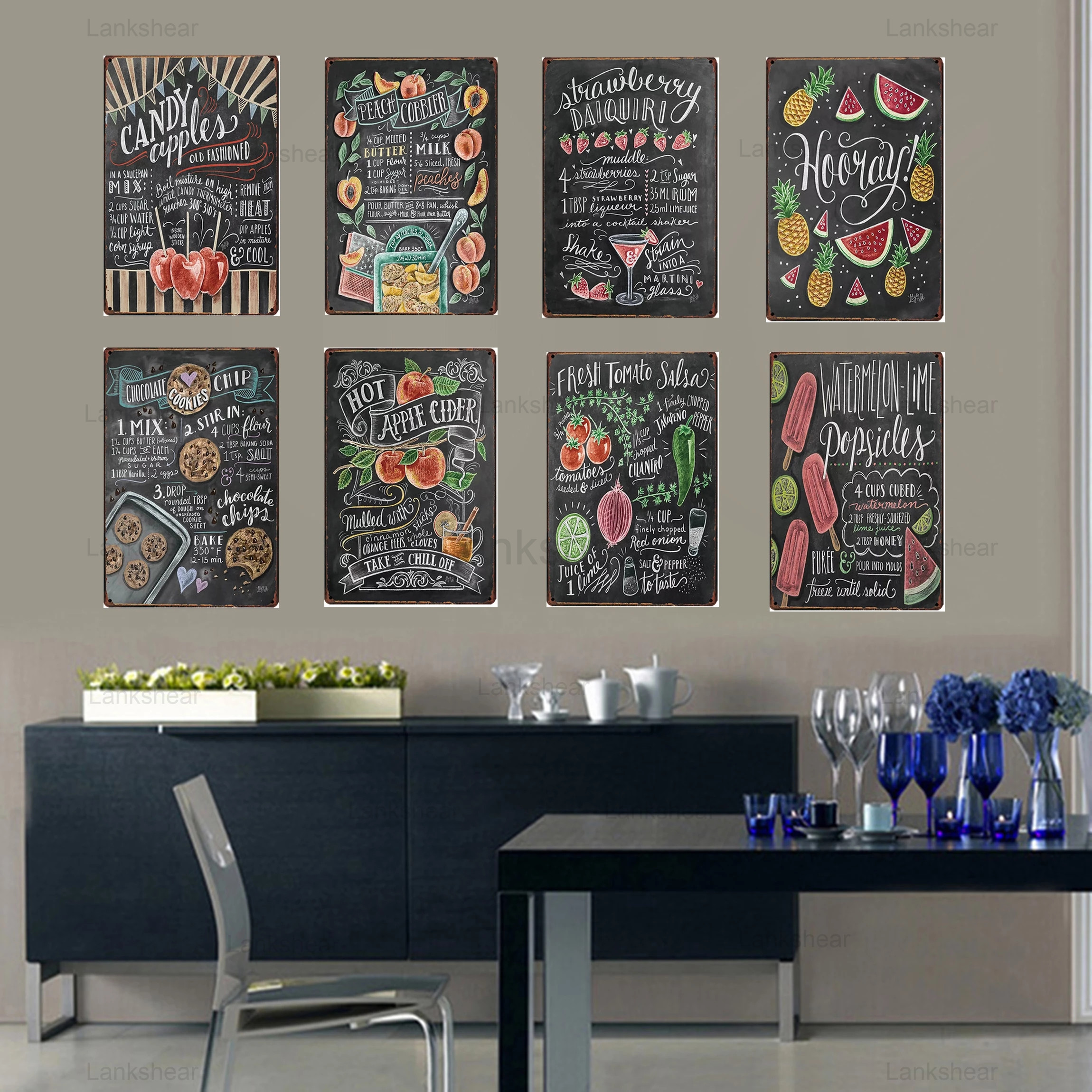 Foods and Drinking Kitchen Tin Sign Decor Metal Plate Wall Pub Restaurant Cafe Home Art Decor Vintage Billboard Iron Poster