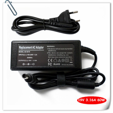 60W AC Adapter Battery Charger for Samsung N150 N145 R478 R480 R523 R538 R540 R580 R730 R780 Laptop Power Supply Cord 19V 3.16A