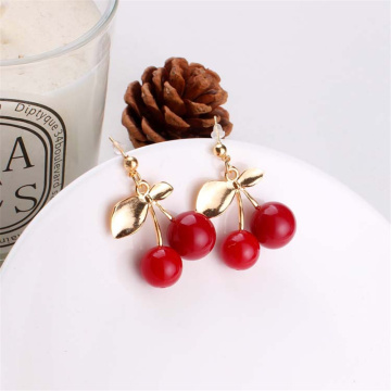 YOBEST Sweet fruit fresh cherry ear drop female fashion youth beautiful girl students earrings