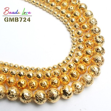 Natural Stone Beads Gold Lava Hematite Beads For Jewelry Making 15inch 4/6/8/10mm Round bedas Diy Bracelet(F01129)