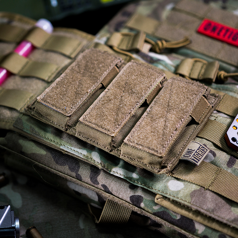 OneTigris Tactical Triple Pistol Magazine Pouch 9mm 40 S&W 45 ACP Mag Pouch For GLOCK, M1911, 92F, 40mm grenades, etc.