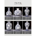 Jingdezhen Rice-pattern Porcelain Chinese Vase Antique Blue-and-white Bone China Decorated Ceramic Vase