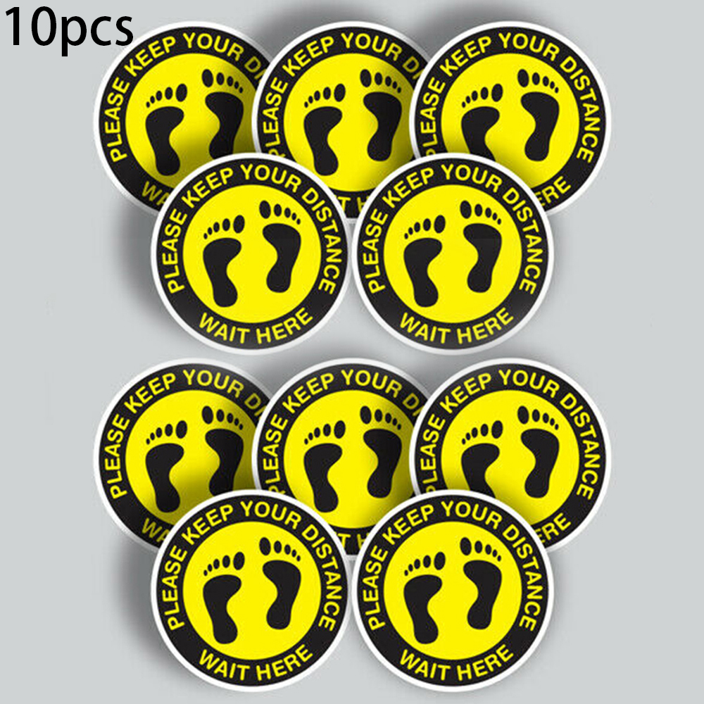 Floor Sticker Graphics Mark Yellow Customers Accessory 5Pcs Distancing