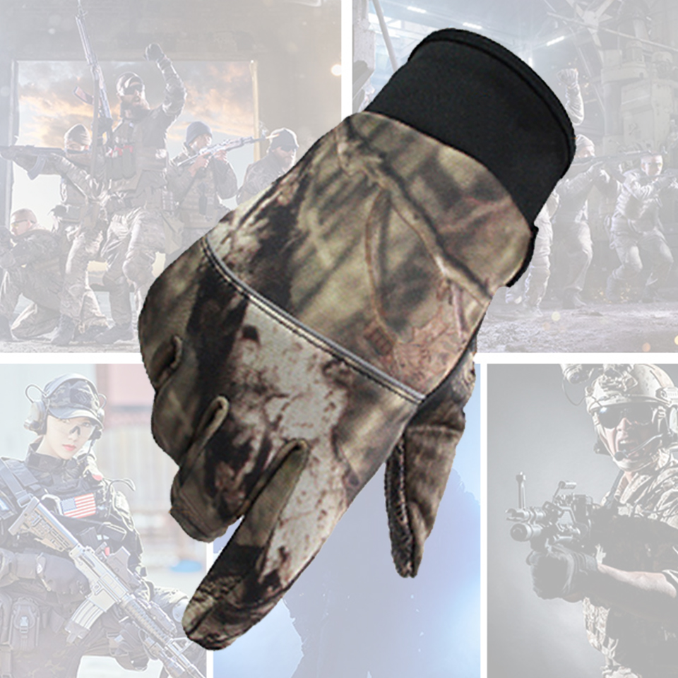 Anti-Slip tactical gloves policia Camping Camo Glove fit jungle 2 in1 Full finger and Half finger Hunting Camouflage Gloves