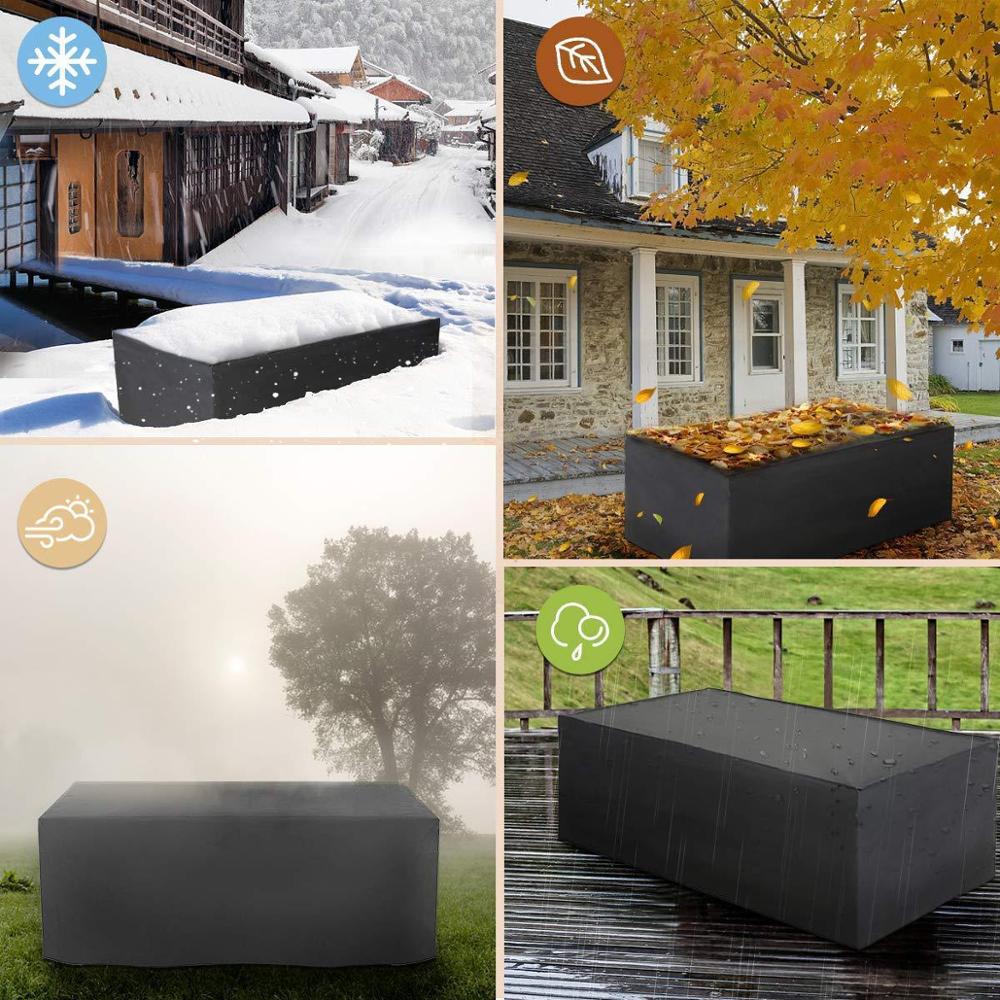 Outdoor Furniture Covers Windproof Waterproof Rain Snow Dust Wind-Proof Anti-UV Oxford Fabric Patio Garden Lawn Furniture Covers