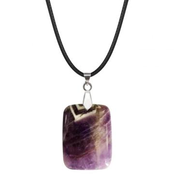 Amethyst 30X40MM Cuboid Necklace Men Rectangle Pendant