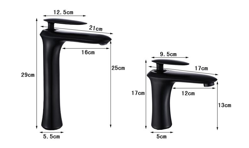 Basin Faucet Black Brass Faucet Hot and Cold Bathroom Sink Faucet Single Handle Deck Mounted Toilet Total Brass Mixer Water Tap