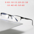 Half Frame Square Nearsighted Glasses Women Men Blue Light Blocking Minus Lens Prescription Eyeglasses 0 -0.5 -0.75 TO -6.0