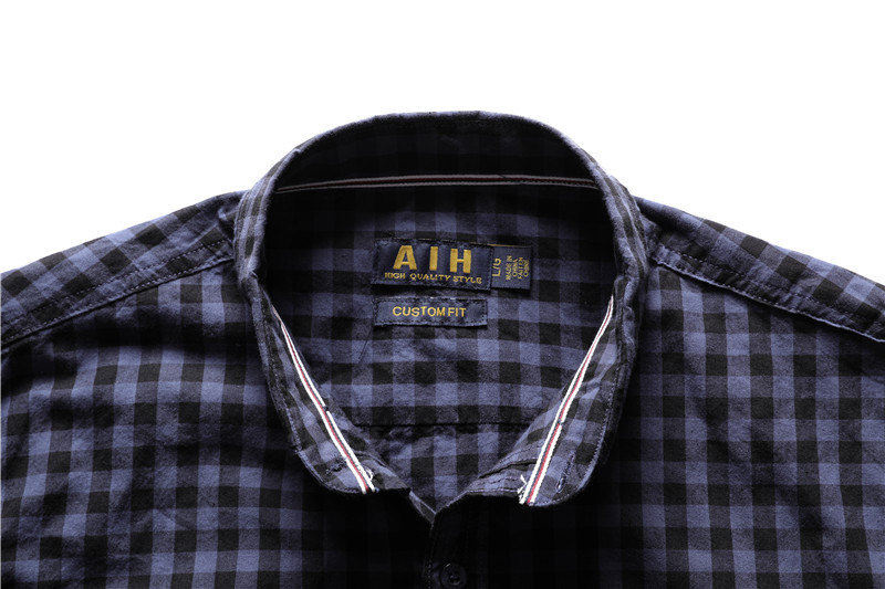 2021 New Spring 100% Cotton Plaid Shirt Casual Slim Fit Men Shirt Long Sleeve High Quality Men's Social Shirt Dress Shirts