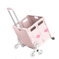 Climb Stairs Mobile Folding Cart 4 Wheels Climbing Retractable Hand Cart Collapsible Grocery Folding Utility Cart Trolley Hot