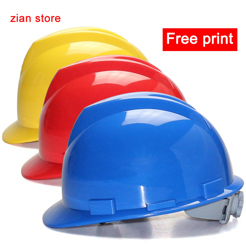 PE Safety Helmet Workplace Classic V Style Resistance Anti-Impact Multi-Color Optional Factory Transport Mine Free Printing