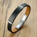 Adjustable Leather Bracelet Men's Black Stainless Steel Personalized God Is Greater Than The Highs And Lows Women DIY Wrist DIY