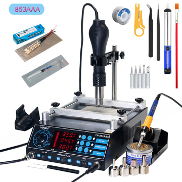 YIHUA 853AAA Soldering Station 3 in 1 Preheating Hot Air Gun Soldering Iron BGA Rework Stations Welding PCB Desoldering Tool Se