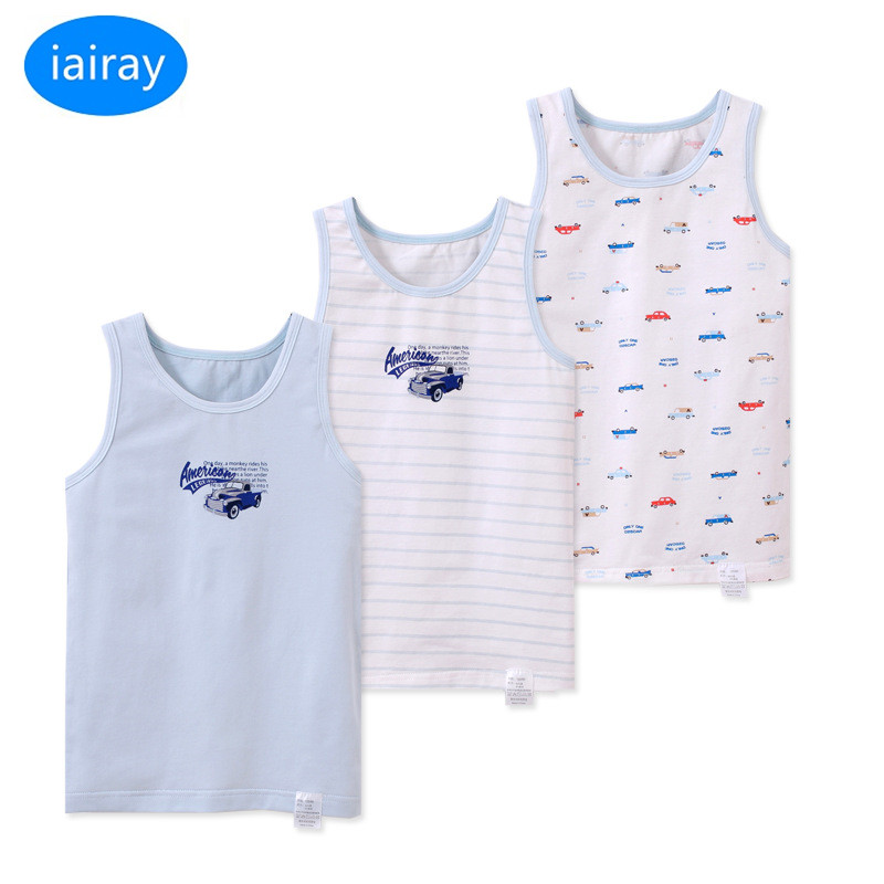 iairay 3pcs/set summer cotton sleeveless t shirt tank top children undershirt boys underwear kids singlets sleep shirt for boy