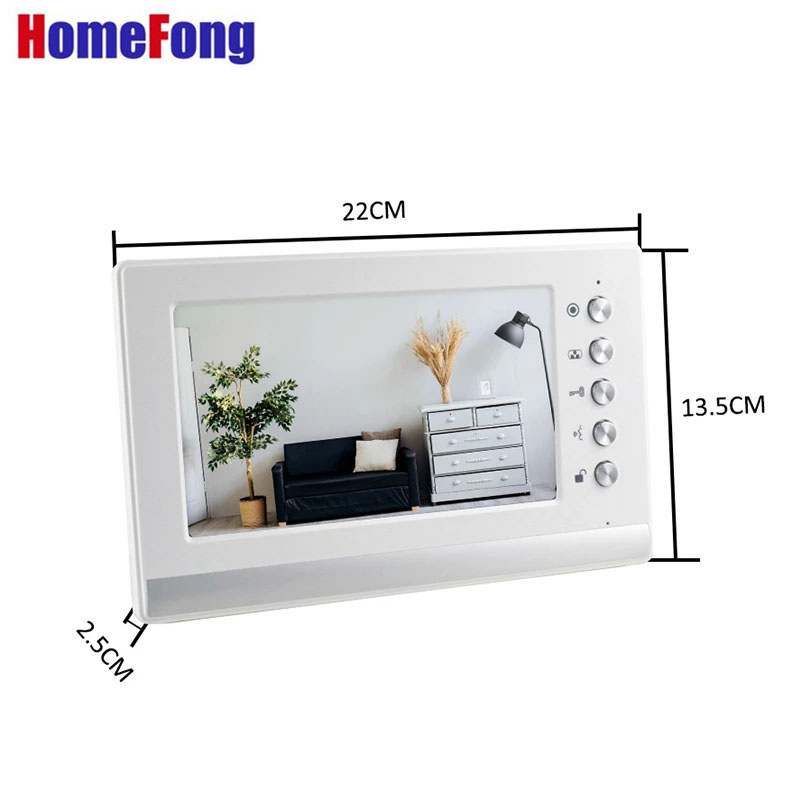 Homefong 7 Inch Wired Video Intercom Doorbell With Camera White Unlock Door Phone Intercom System Day Night Vision IP65