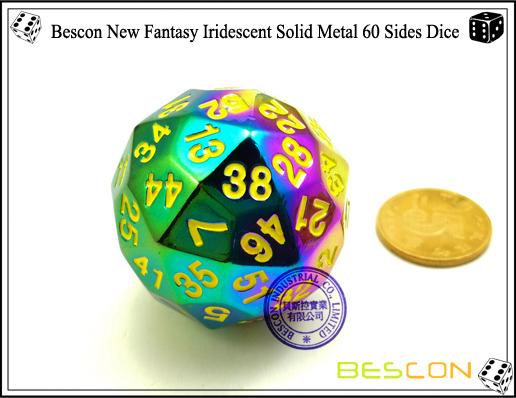 Bescon New Fantasy Iridescent Solid Metal 60 Sides Dice-1