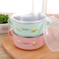 Insulation Stainless Steel Baby Bowl Sets Thermal Tableware Set For Kids Toddlers with Spoon Cover Solid Feeding Dishes