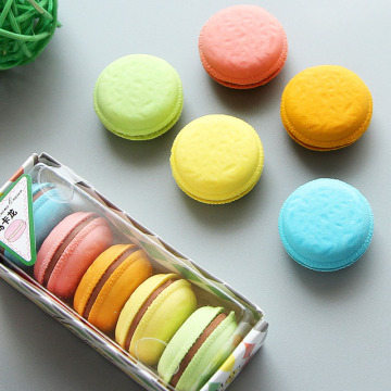 5 Pieces Cute Kawaii Colorful Cake Rubber Eraser Creative Macaron Erasers School Office Supplies Stationery Student Kids Gift