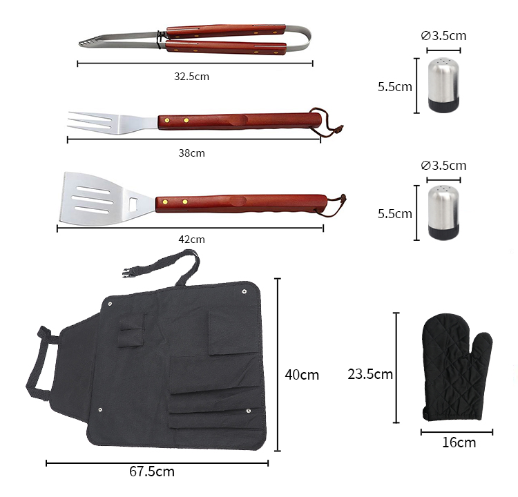 Multi-purpose barbecue accessories BBQ tool set with apron