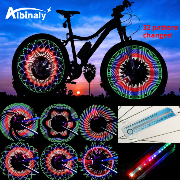 30 pattern Bike light Bicycle wheel light double display flash 32 RGB LED light Bicycle spoke lamp Night riding Cycling lighting