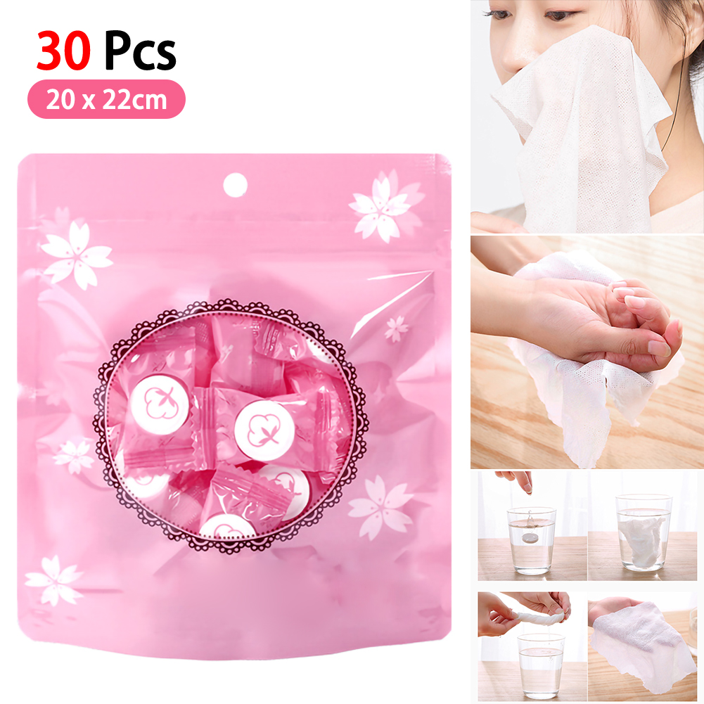 100pcs Dry Pressed Coin Disposal Compressed Portable Travel Face Towel Water Wet Wipe Washcloth Napkin Outdoor Moistened Tissues