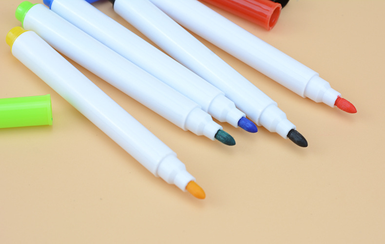 8Pcs/lot Whiteboard Marker Pens School Watercolor Pens Fine Nib Pen Rubber Markers Writing Water-colour Brush Water Color Pen