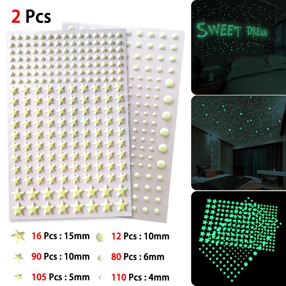 2020 Luminous Bubble Stickers Bedroom Living Room Removable Luminous Bubble Wall Stickers Star Dots Wall Decoration Stickers
