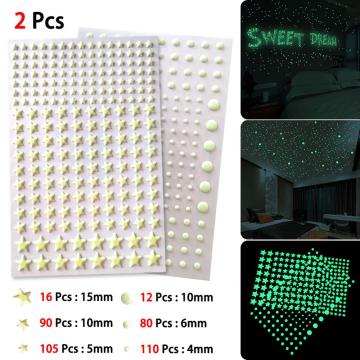 2020 Luminous Bubble Stickers Bedroom Living Room Removable Luminous Bubble Wall Stickers Star Dots Wall Decoration Stickers