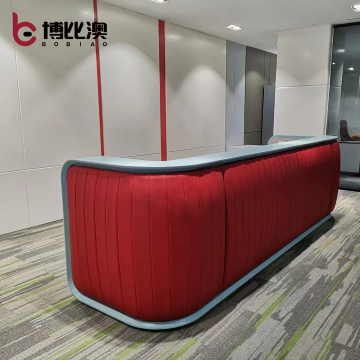 New Design Red Leather Business Reception Desk