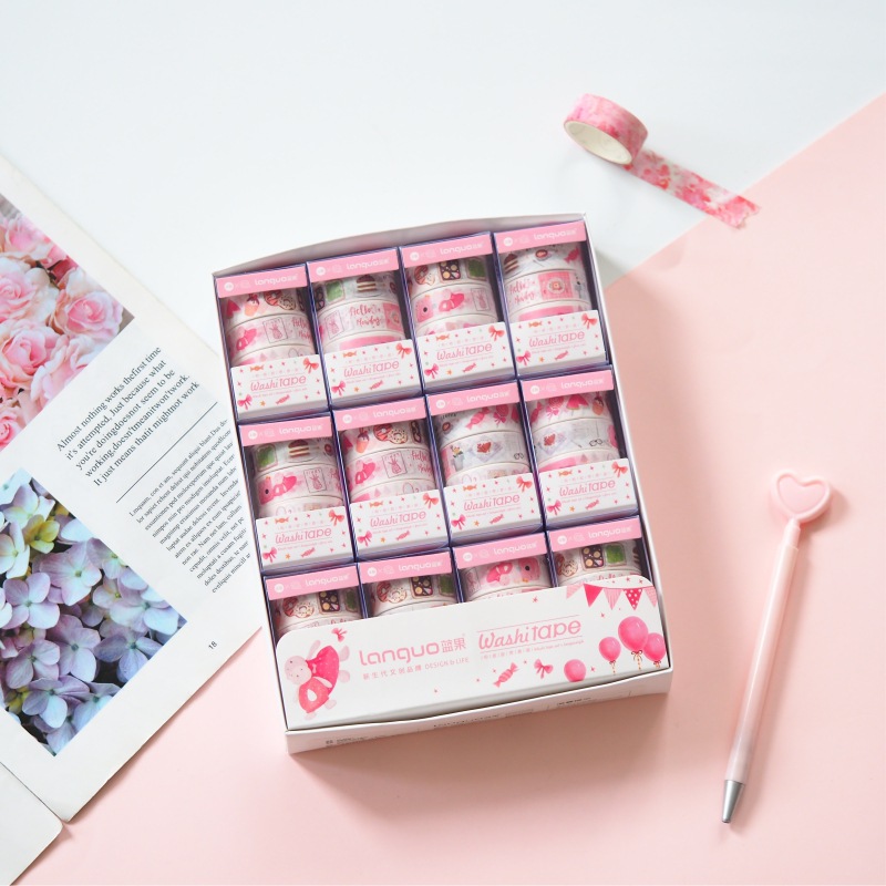 4 pcs/pack Teenage Love Pink Set Washi Tape DIY Scrapbooking Sticker Label Masking Tape School Office Supply