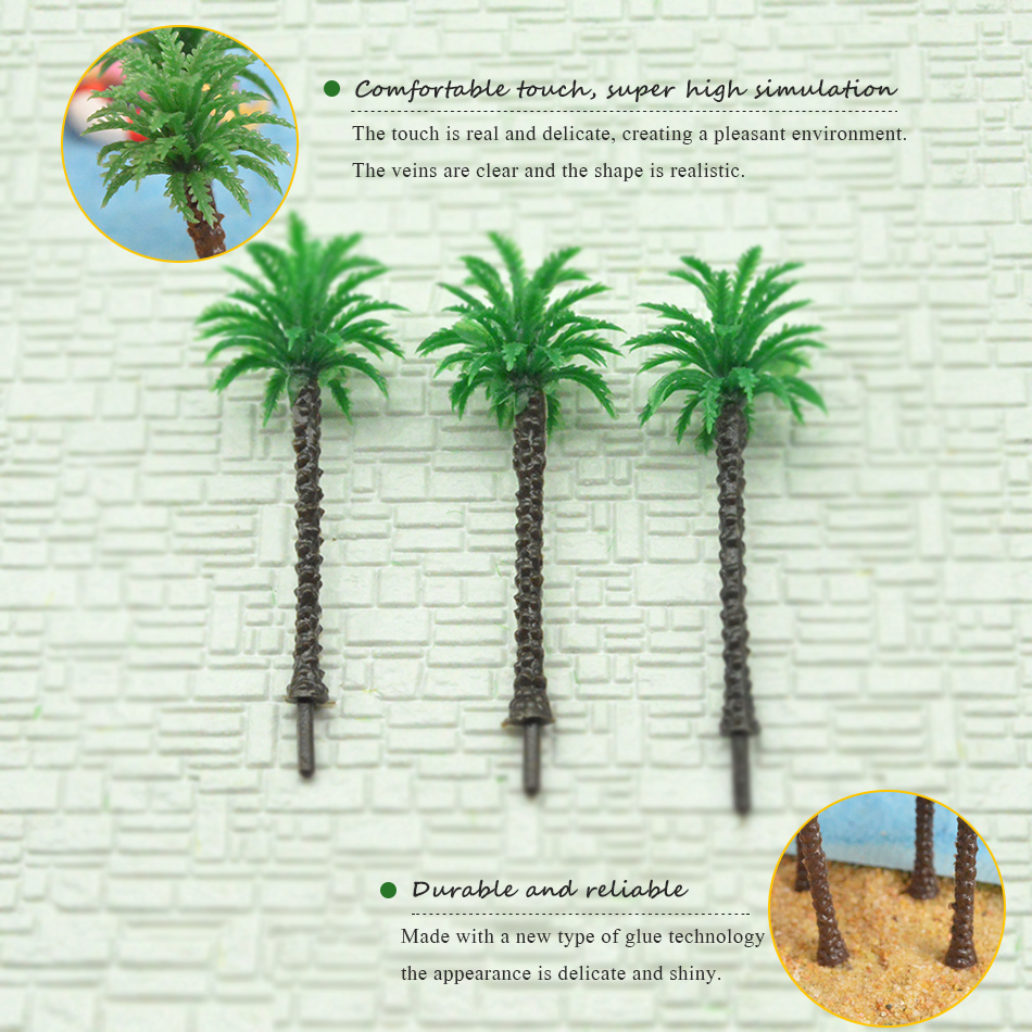 1:50-1000scale miniature Architecture Plastic Palm Tree Model Miniature HO N OO scale Palm Tree for sea scenery