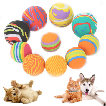 Rainbow Ball Cat Toy Colorful Ball Interactive Pet Pussy Scratch Natural Foam EVA Ball Training Cat Supplies Pet Products Hot