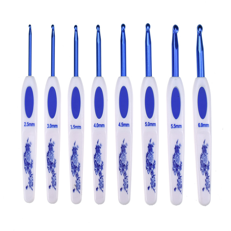 Classical Style Crochet Hook Set 16pcs Mix Sizes 1.0-6.0mm Aluminum Crochet Needles With Case Yarn Sweater Weave Knitting Tools