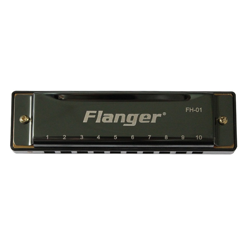 Flanger FH-01 Diatonic Blues Harmonica Standard 10 Hole 20 Tone with Case Key of C for Beginner Professionals