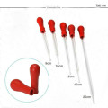 10pcs/lot Length 90 to 300mm Ungraduated All Size Available Glass Dropper Pipet transfer Pipette with red rubber head