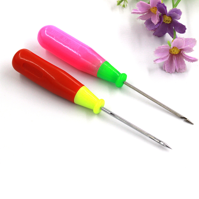 2pcs Leather Craft Tip Hole Awl Crochet Hooks Leather Stitcher Sewing Drill Needle Hooks Leather Repair Awls Leather Accessories
