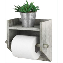 Solid Wooden Toilet Paper Holder Bathroom