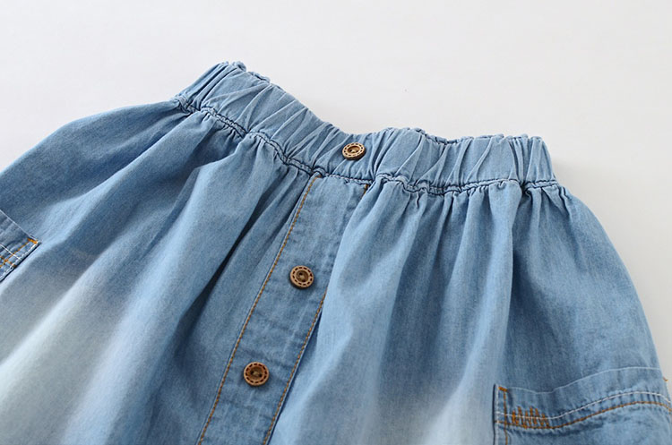 New Arrival Baby Girls Soft Denim Skirts Girls Cotton Skirt With Pokets Kids Summer All-match Denim Skirts