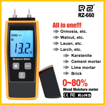 RZ Moisture Meter Digital Wood Moisture Meter 0-80% Wood Working Tester Measuring tool RZ660
