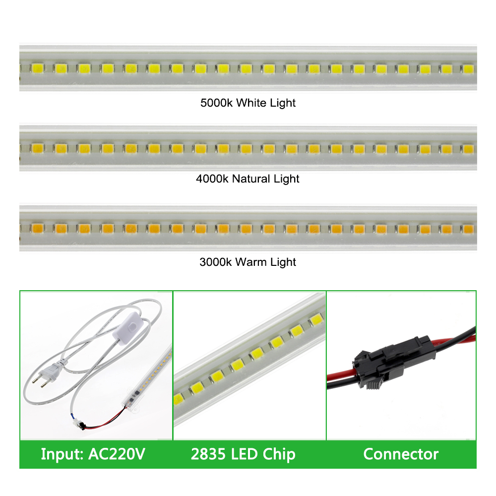 6pcs Set LED Tube AC 220V / 110V High Brightness 8W 72LEDs 50cm Energy Saving LED Fluorescent Tubes.