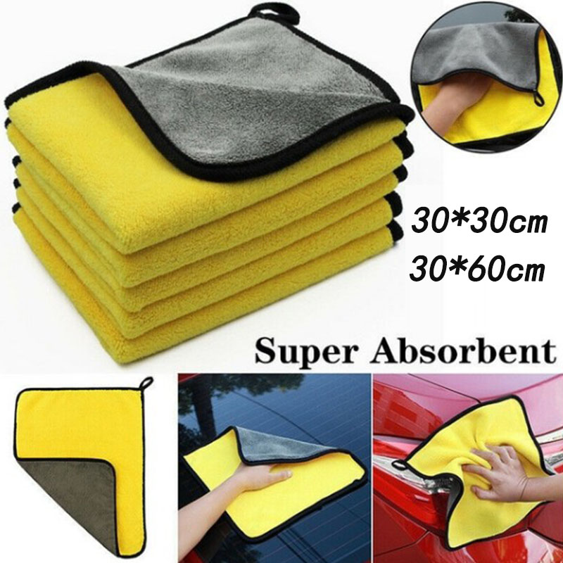 High density car towel coral fleece double-sided car towel absorbent cleaning towel car accessories car detailing