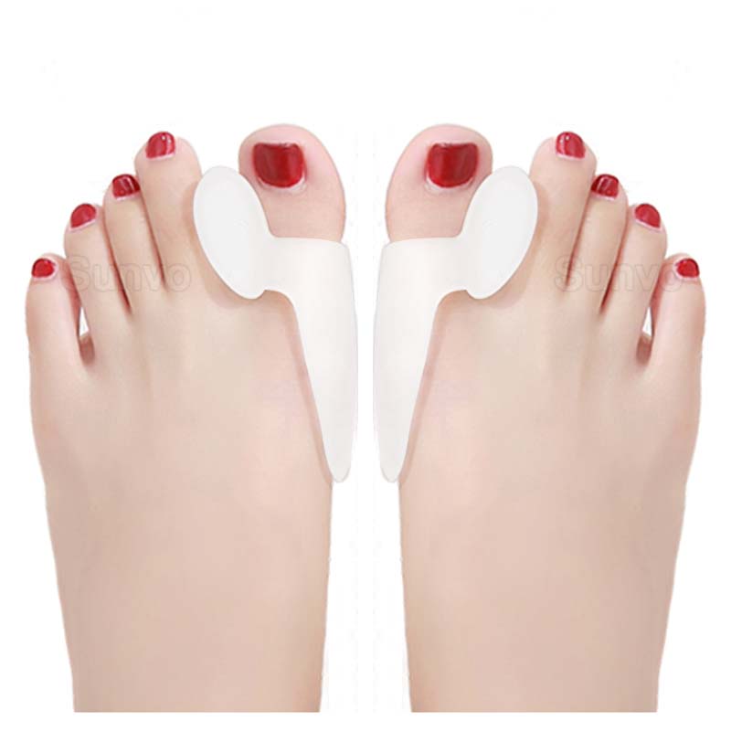 2Pcs Silicone Toe Separator Bunion Splint Hallux Valgus Orthosis Correction Overlapping Spreader Foot Protector Inserts