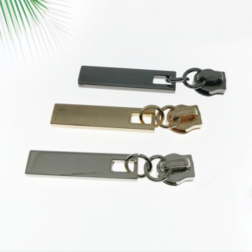 20 pieces 8.9*36.8mm Direct sales 5# long square laser zipper pull metal material clothing luggage shoes boots zipper sliders